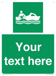 Custom sign safe condition Rescue boat